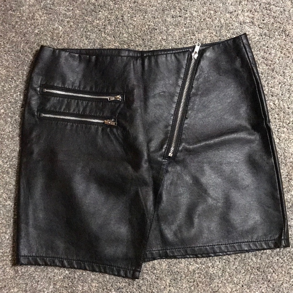 Leather mini skirt